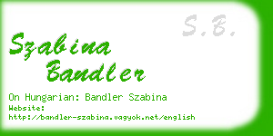 szabina bandler business card